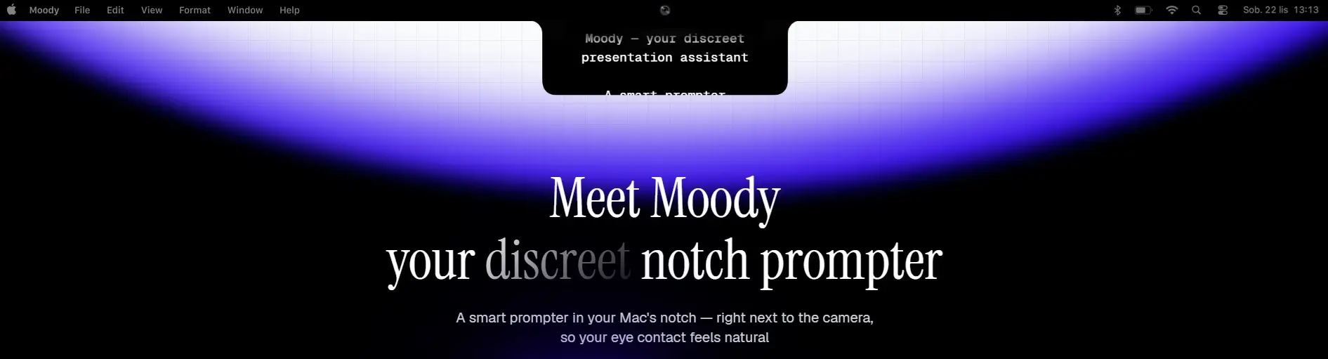 Moody: Turn Your MacBook Notch into a Smart Teleprompter